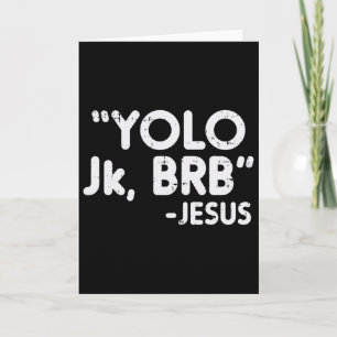 Yolo Jk Brb Jesus Rolig Påsk Kristna Katolska Kort