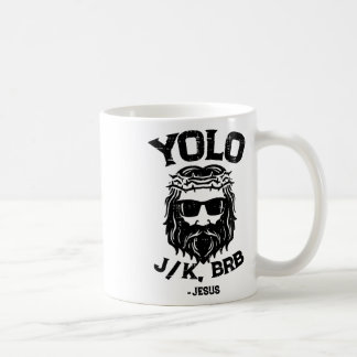 Yolo Jk Brb Jesus Rolig Påskdag Uppståndelse Ch Kaffemugg