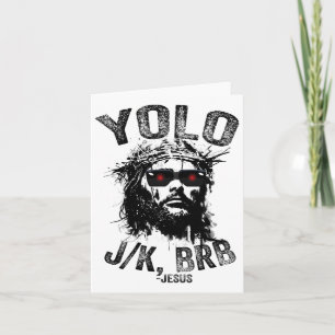 Yolo Jk Brb Jesus Uppståndelse Kristna Roligt Påsk Kort