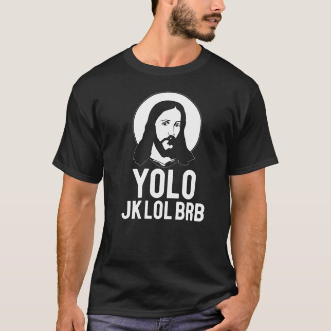 YOLO JK LOL BRB Påsk Meme Jesus Kristus    TextT T Shirt (Framsida)