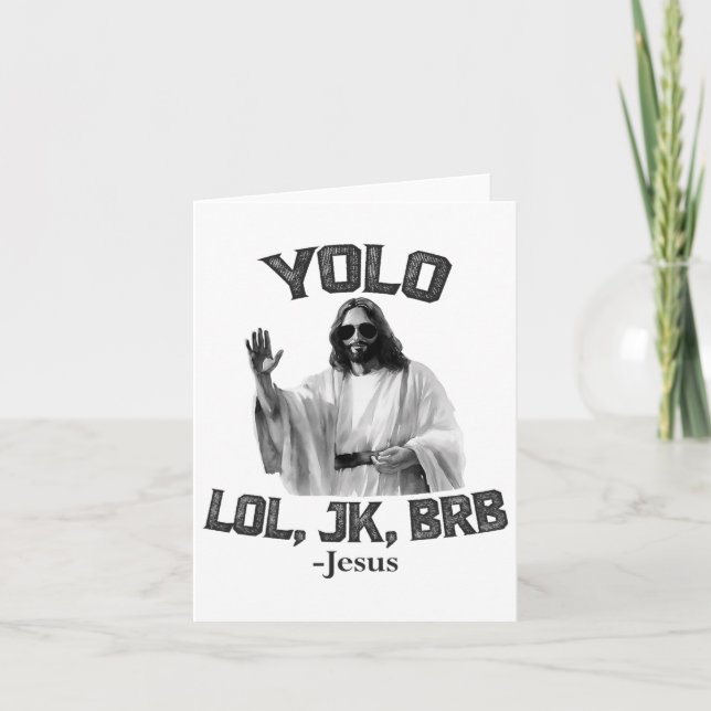 Yolo Lol Jk Brb Jesus Funny Påsk Christians Resu Kort (Framsida)