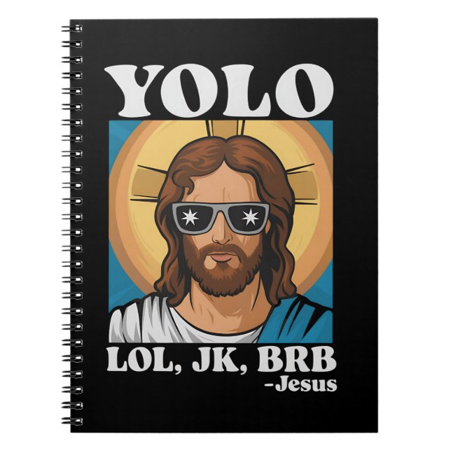 YOLO LOL JK BRB Jesus Roligt Påsk Anteckningsbok (Framsidan)