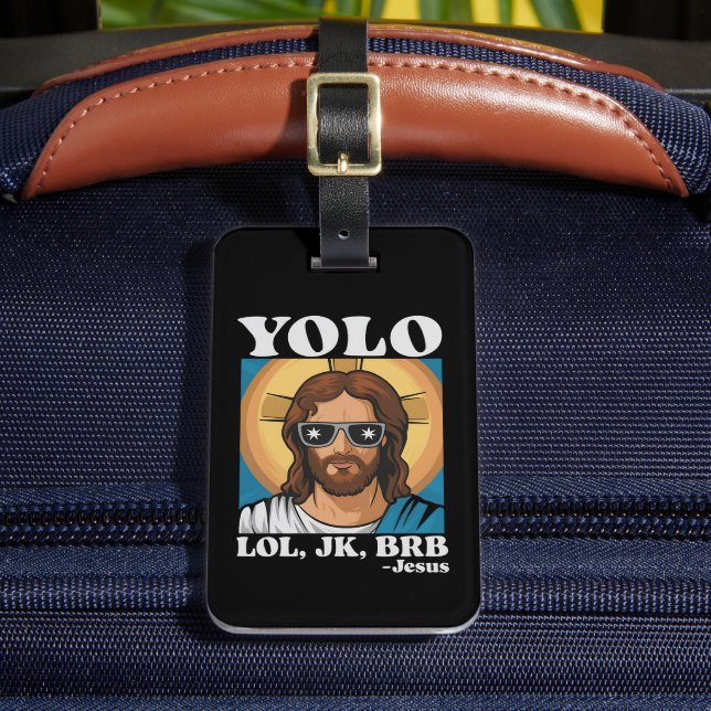 YOLO LOL JK BRB Jesus Roligt Påsk Bagagebricka (Framsida Insitu 2)