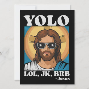 YOLO LOL JK BRB Jesus Roligt Påsk Inbjudningar