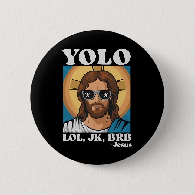 YOLO LOL JK BRB Jesus Roligt Påsk Knapp (Framsida)