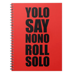 YOLO rulle solo Anteckningsbok Med Spiral