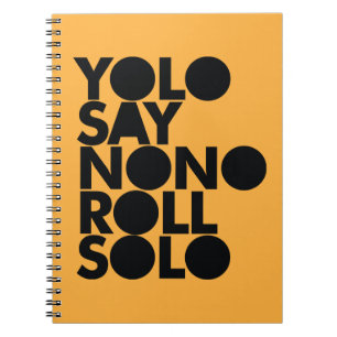 YOLO rulle som fylls solo Anteckningsbok Med Spiral