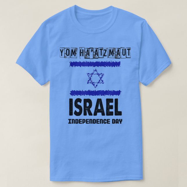 Yom Ha'atzmaut Israels självständighetsdag T Shirt (Design framsida)
