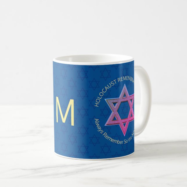 YOM HASHOAH Blue Holocaust minnesdag Kaffemugg (Framsida höger)