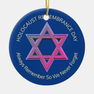 YOM HASHOAH Holocaust minnesminne Julgransprydnad Keramik