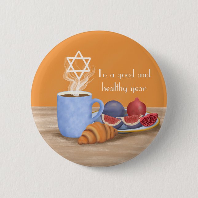 Yom Kippur Break-fast: Kaffe, Granatäpplen  Knapp (Framsida)