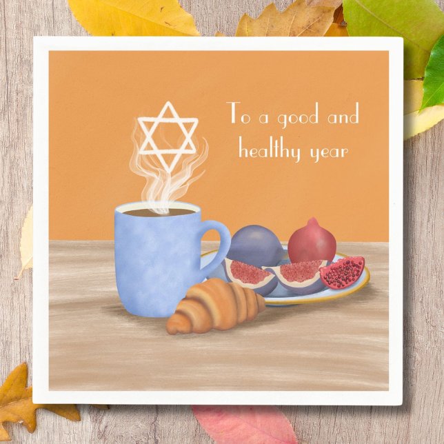 Yom Kippur Break-fast: Kaffe, Granatäpplen  Pappersservett (Skapare uppladdad)