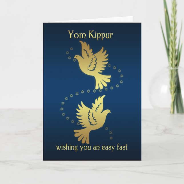 Yom Kippur - guld verkställer duvor Kort (Framsida)