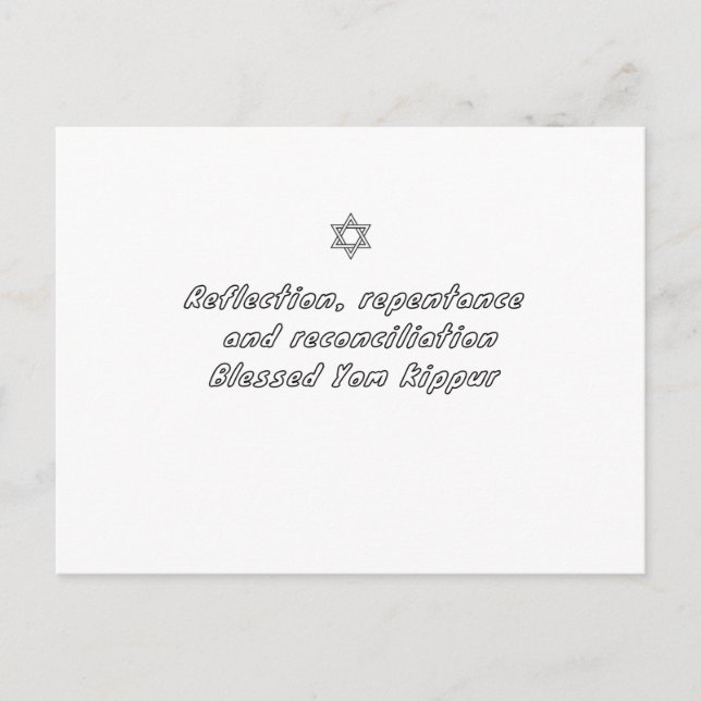 Yom Kippur Helg Vykort (Framsida)