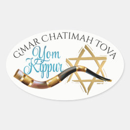 Yom Kippur Sticker Ovalt Klistermärke
