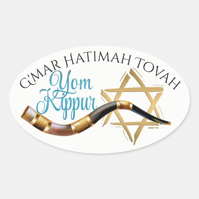 Yom Kippur Sticker Ovalt Klistermärke (Framsida)