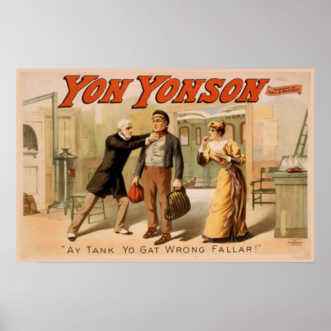 "Yon Yonson" Vintage Theater Poster (Framsidan)