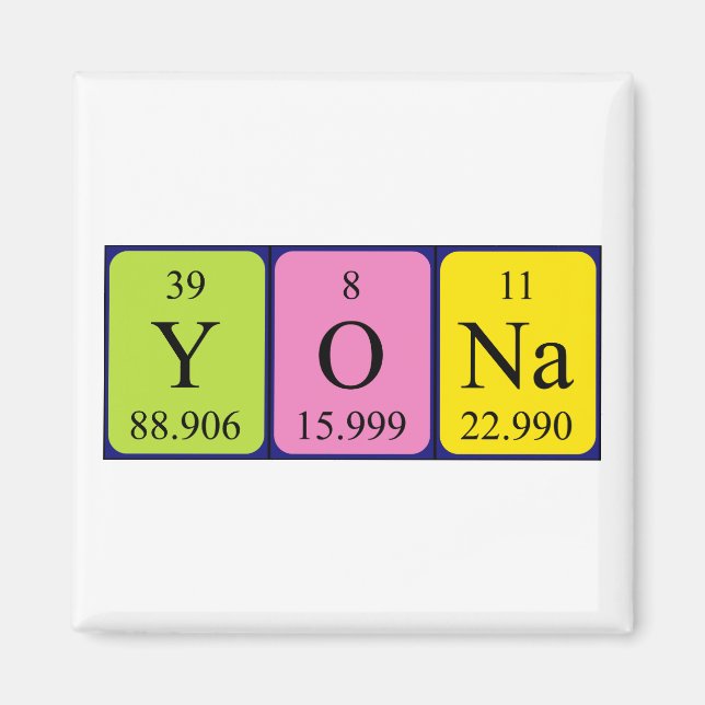 Yona Periodisk bord namn magnet (Framsidan)