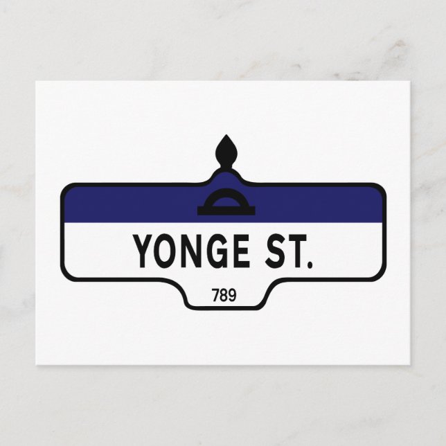 Yonge Street, Toronto Street Sign Vykort (Framsida)