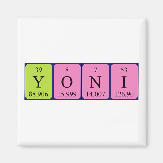 Yoni Periodisk magnet bord namn (Framsidan)