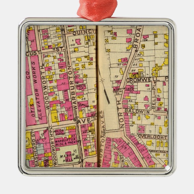 Yonkers New York 4 Julgransprydnad Metall (Framsidan)