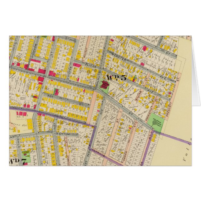 Yonkers New York Karta Hälsningskort (Framsidan Horizontal)