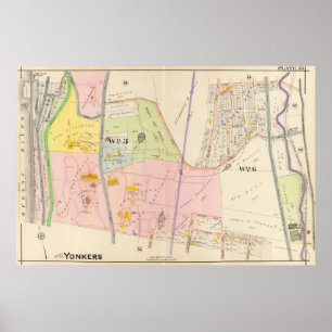 Yonkers New York kartbokkarta Poster