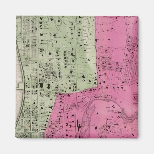 Yonkers, NY Atlas Magnet (Framsidan)