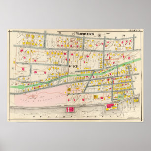 Yonkers NY Karta Poster
