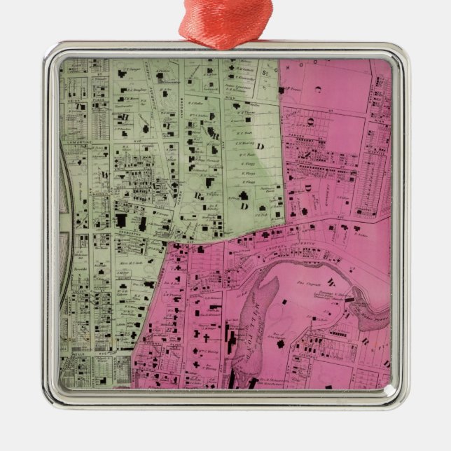 Yonkers NY-kartbok Julgransprydnad Metall (Framsidan)