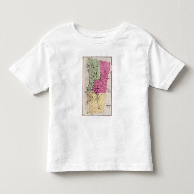 Yonkers NY-kartbok T-shirt (Framsida)