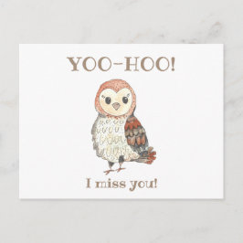 Yoo-hoo Barn Uggla I miss You School Teacher Vykort