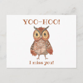 Yoo-hoo Cute Uggla I Miss You School Teacher Vykort
