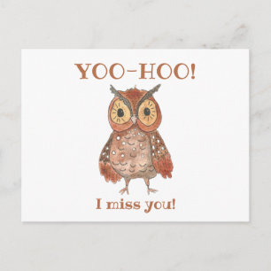 Yoo-hoo Cute Uggla I Miss You School Teacher Vykort