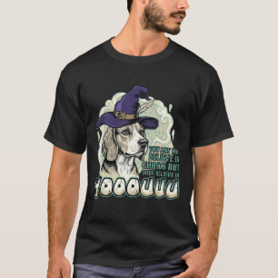 Yooouuu Spöken Beagle Hund Lila Häxa Hatt Hallowee T Shirt