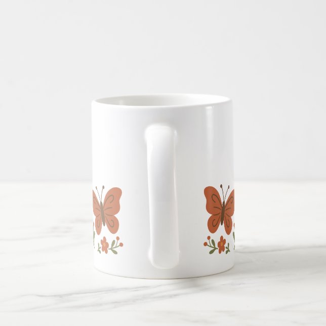 Yor Namn Garden Flowers Butterfly Kaffemugg (Handtag)