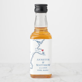 York Beach Maine Bröllop Ta ett skott Spritflaskor Etikett