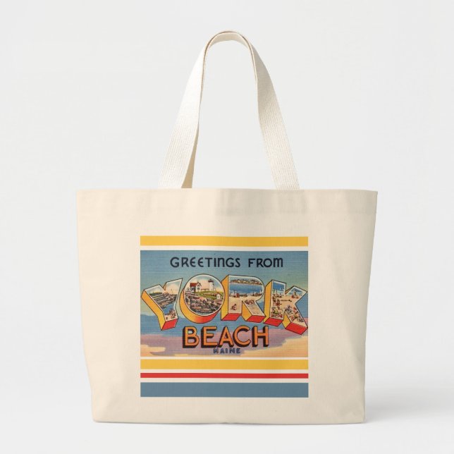York Beach Maine Hälsningar Jumbo Tygkasse (Framsidan)