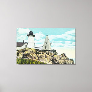 York Beach View of the Nubble Lighthouse Canvastryck