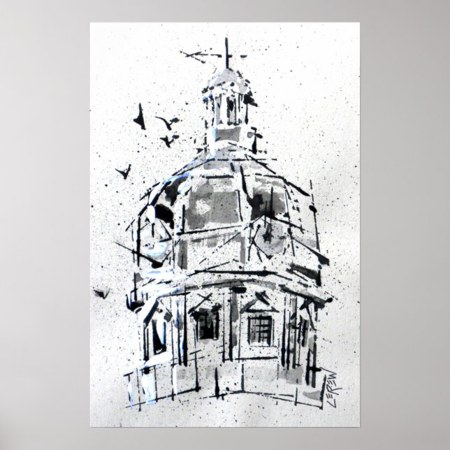 York County Courthouse Dome / Konstnär Larry Lerew Poster (Framsidan)