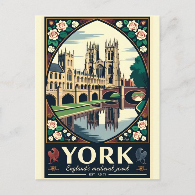 York England Retro Resemålning Affisch Konst Helg Vykort (Framsida)