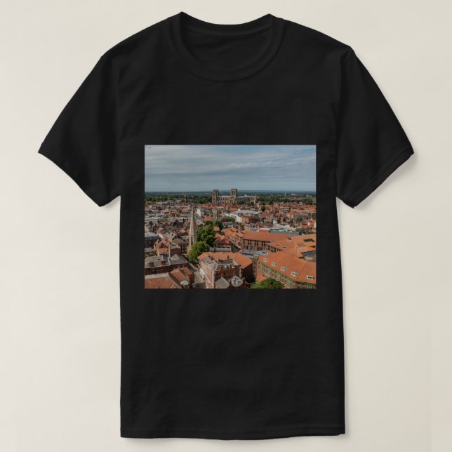 York England UK RoOfops and York Minster Cathedra T Shirt (Design framsida)