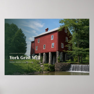 York Grist Mill Fentress County — AI Konst Poster
