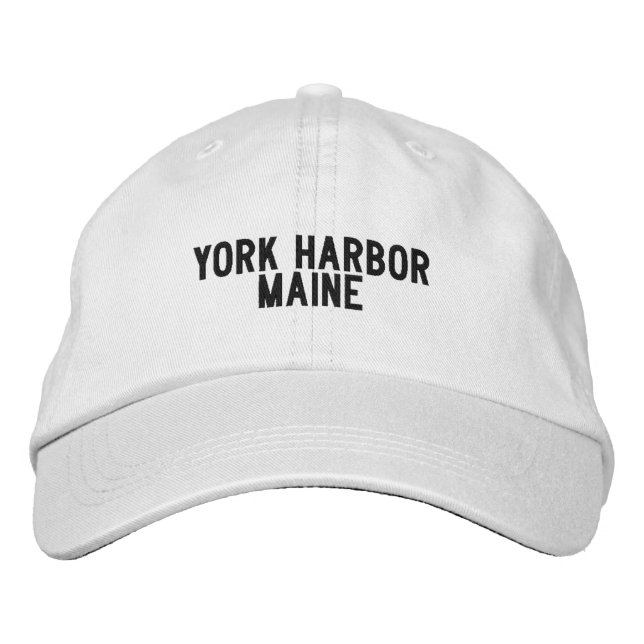 York Harbor Maine Hatt Broderad Keps (Framsida)