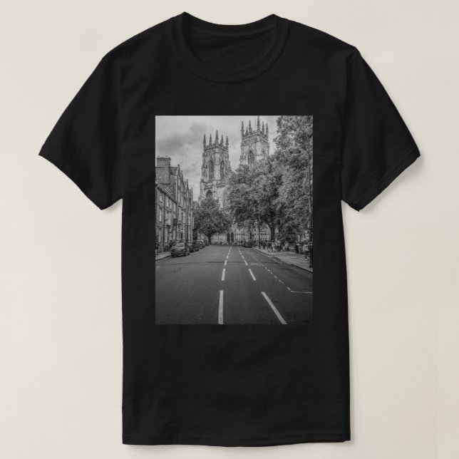 York Minster Cathedral Black and White T Shirt (Design framsida)