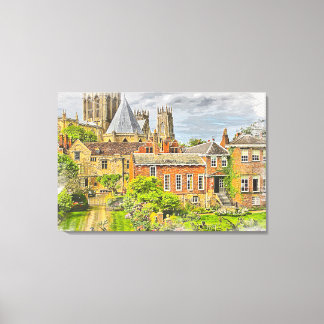 York Minster,Cathedral of York Watercolor Painting Canvastryck