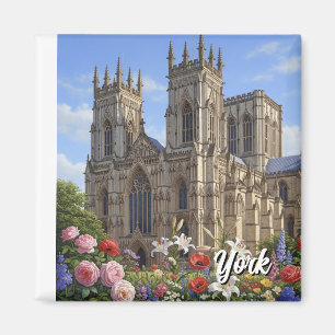 York Minster England Flowers Magnet