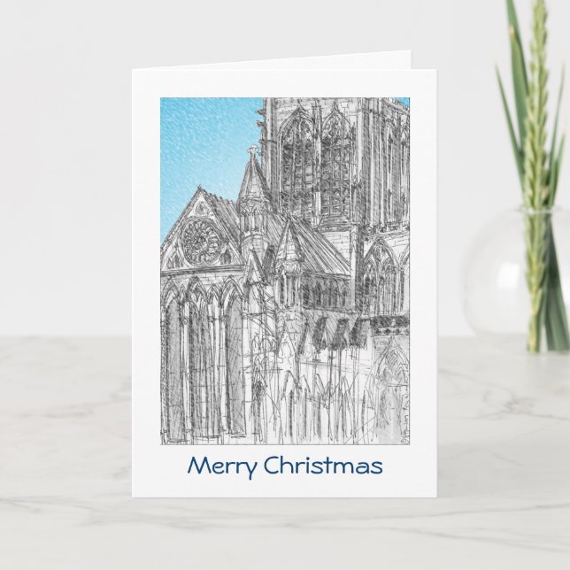 York Minsterjulkort med HÄLSNING Helgkort (Framsida)