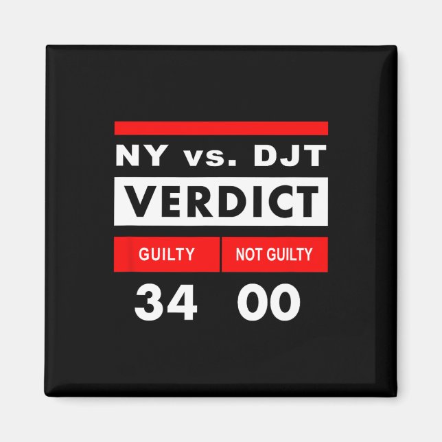 York mot Donald Trump Guilty 34 Counts Magnet (Framsidan)