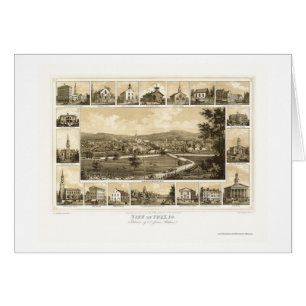 York panorama- karta för PA - 1852 Hälsningskort